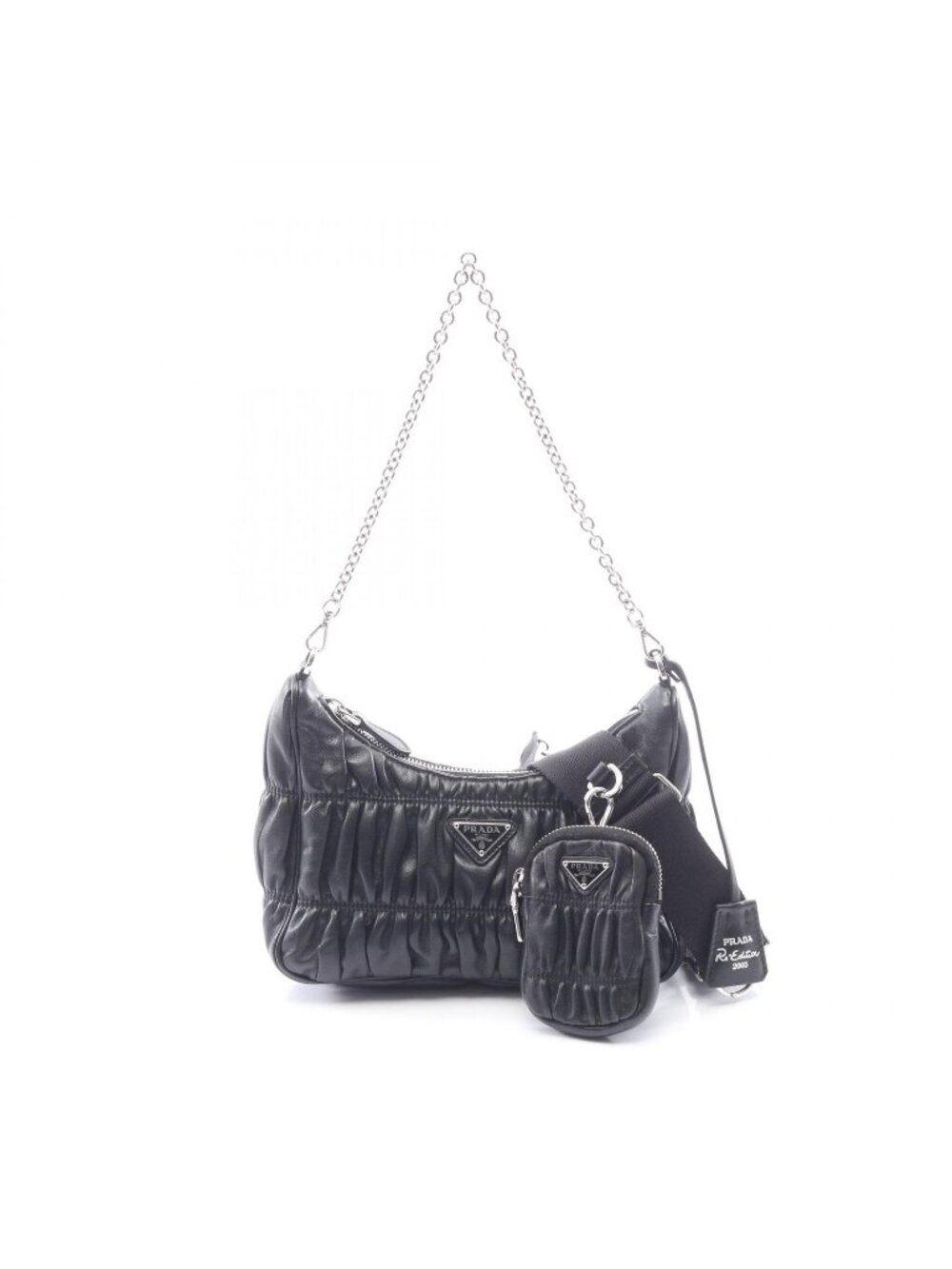 Prada Shoulder Bag Re Edition 2-Way Black Leather